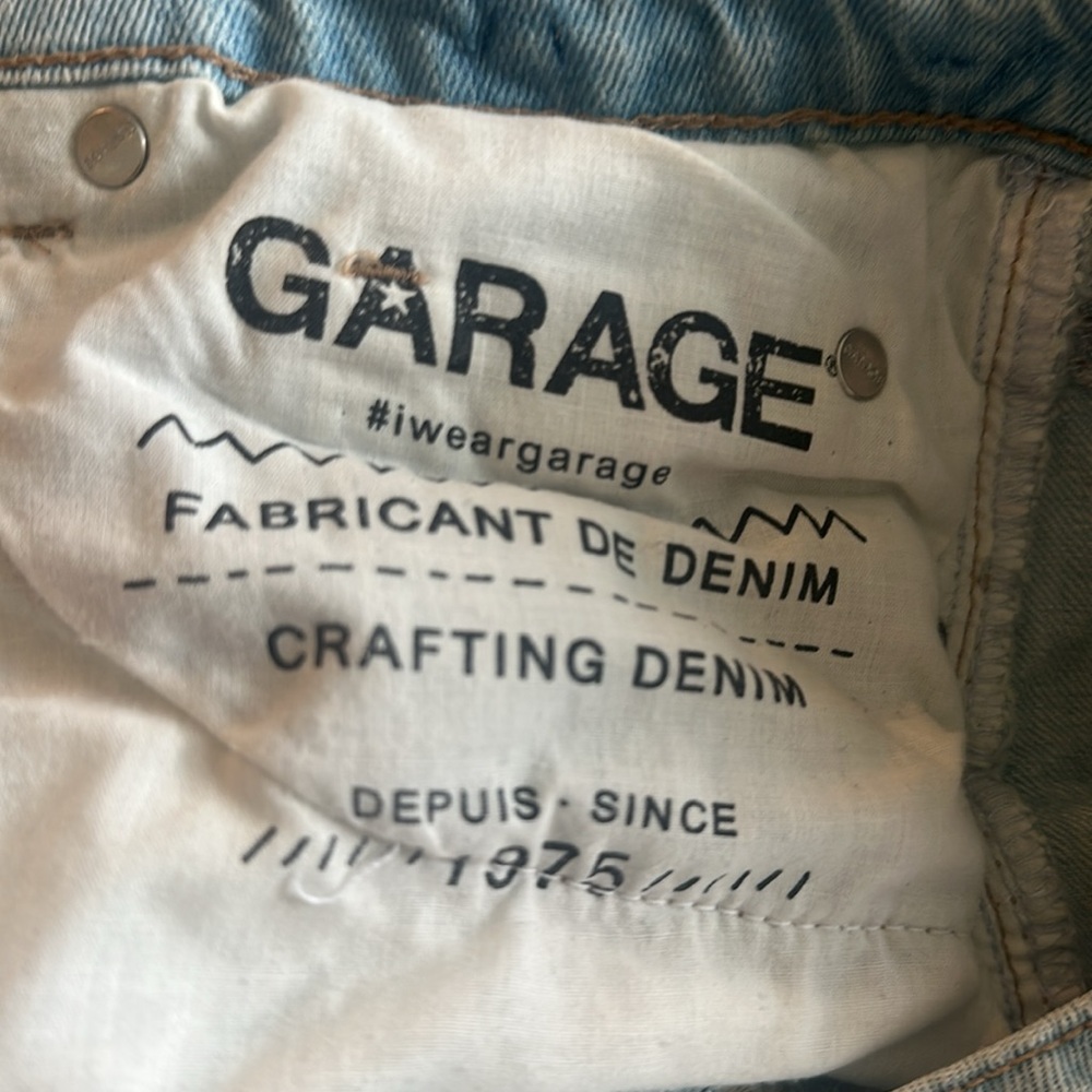 Garage Floral Embroidered Denim Mini Skirt Light Wash Y2K Size M - Picture 7 of 7